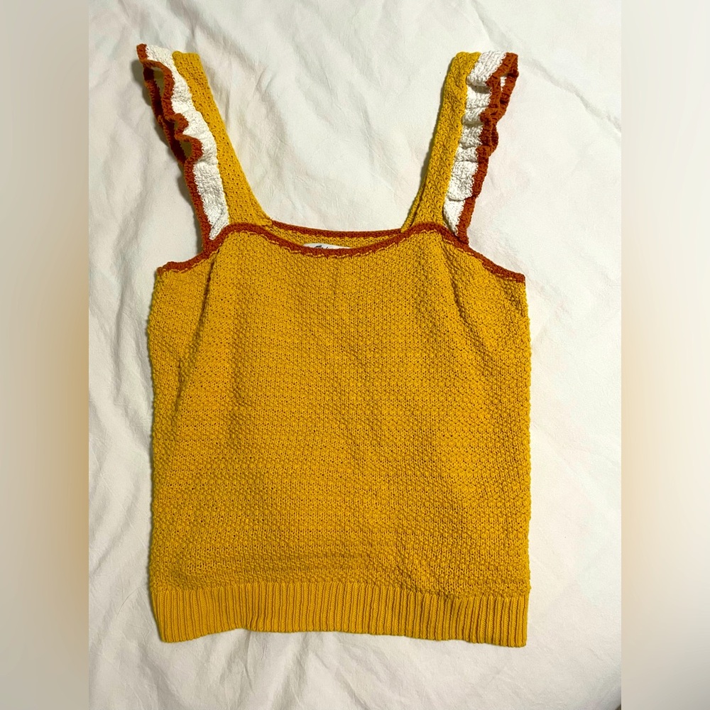 Madewell ruffle tank top size XS